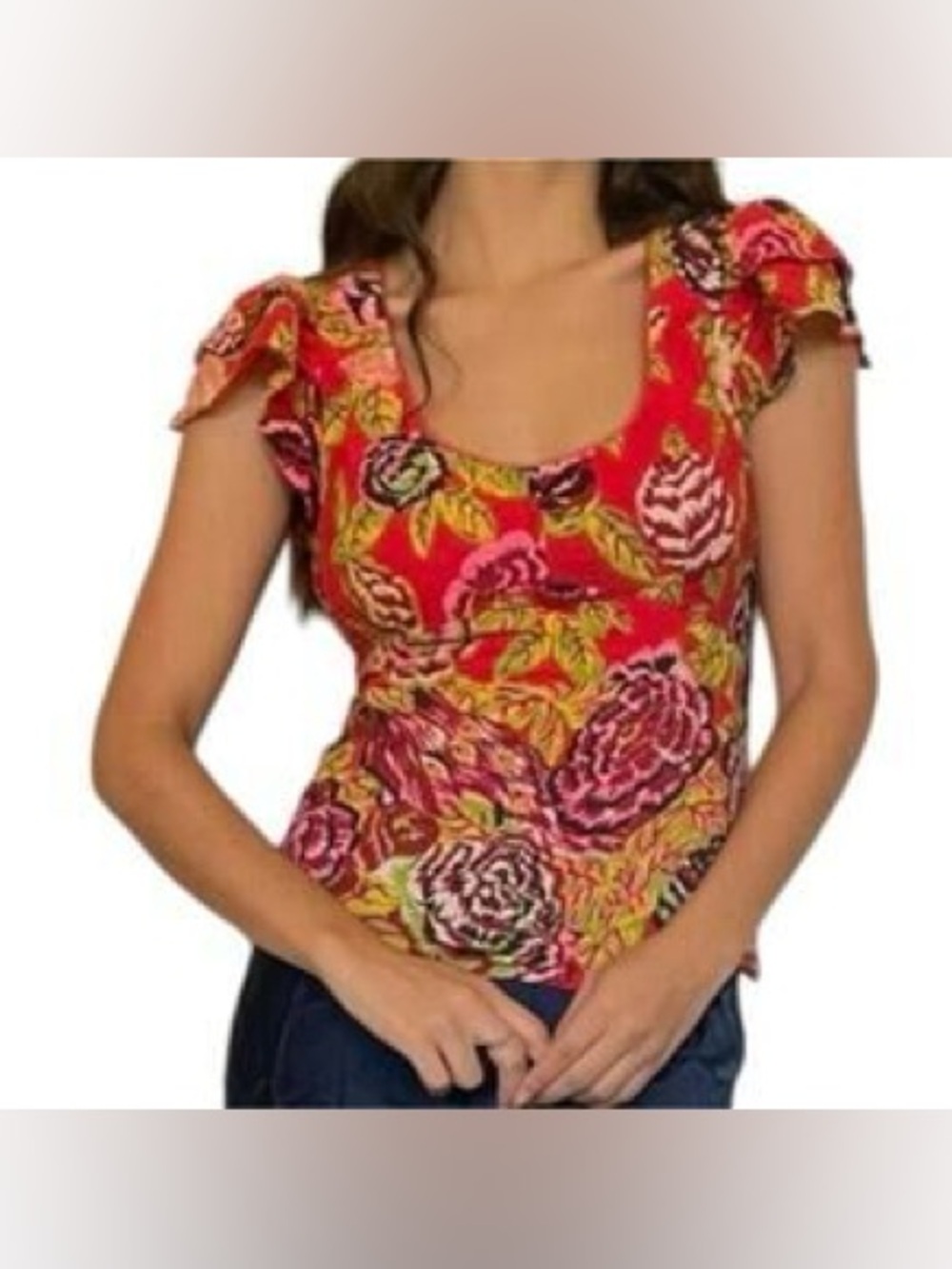 Nanette Lepore Vintage Silk Floral Tie Back Blouse